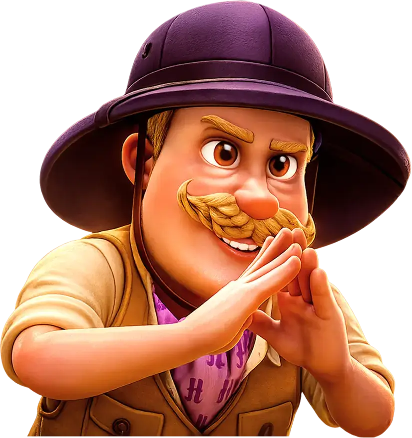 Humdinger dentro del marco rojo