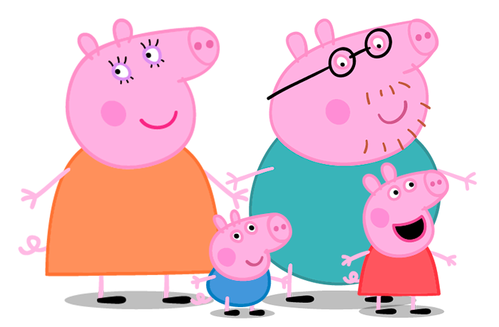 peppa pig family and friend