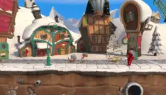 The Grinch Christmas Adventures videogame GIF with The Grinch jumping around Who-ville
